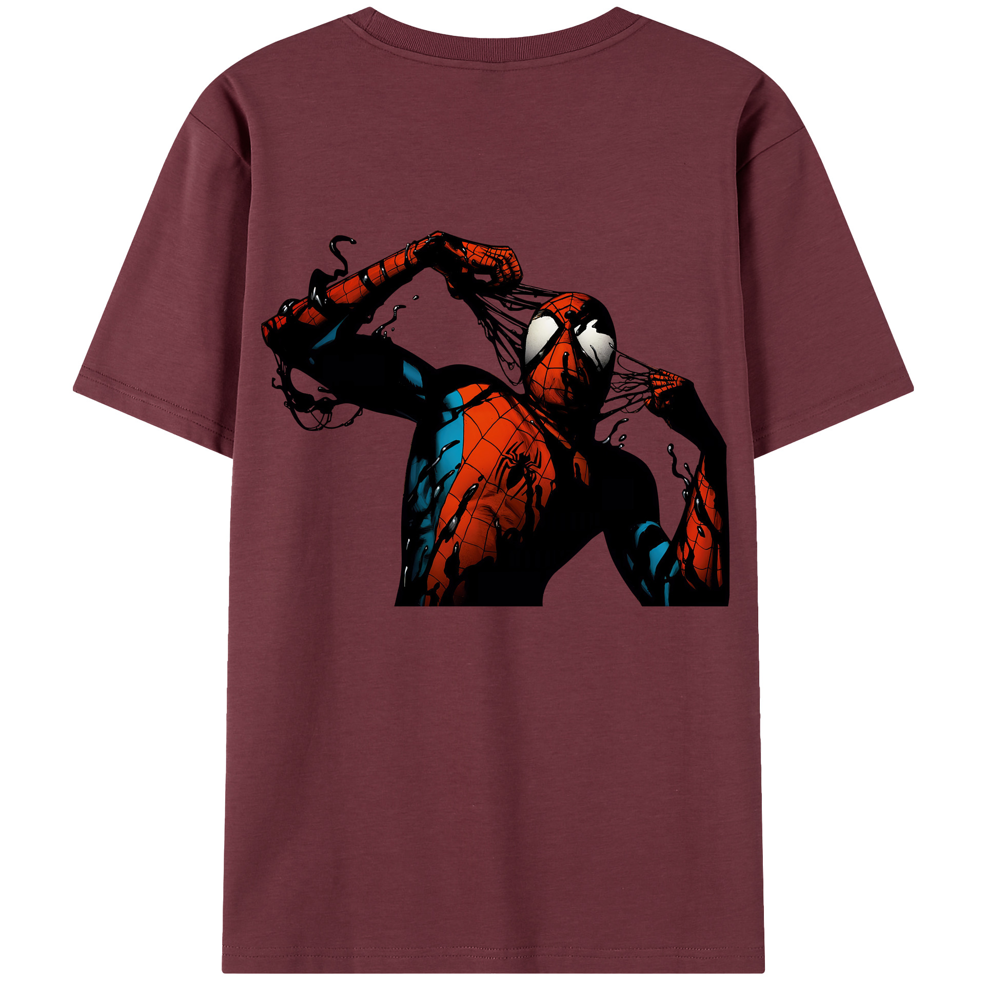 （画像用） Spider Man スパイダーマン 綿100％半袖Tシャツ（背面プリント）